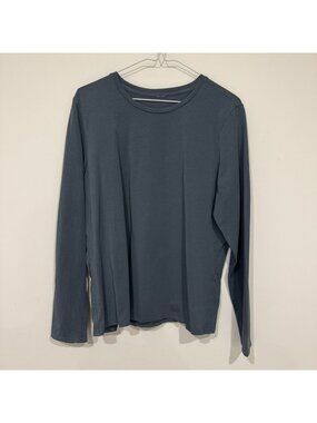 Lululemon Organic Cotton Crewneck Long-Sleeve Shirt Oil Grey Size M EUC